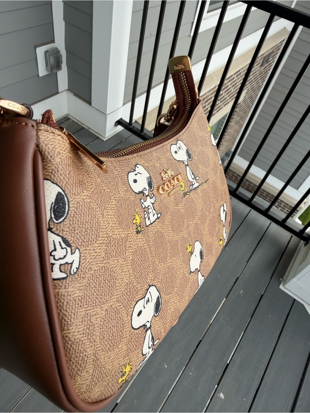 Coach Brown Snoopy Shoulder Bag - Picture 4 of 8